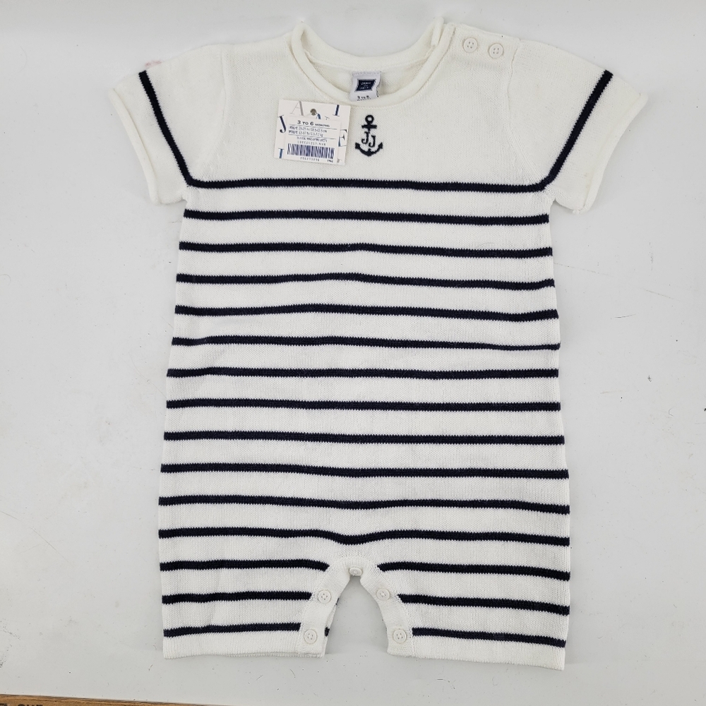 Jack and Janie Baby Striped Sweater Romper Size 3 to 6 Months Nautical